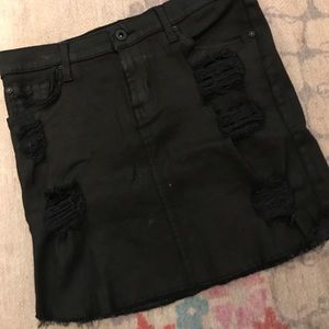 James Jeans black ripped mini skirt